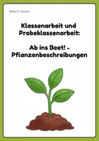 Vorschau - Arbeitsblätter - Klassenarbeit Pflanzenbeschreibungen Klasse 4/5 - Deckblatt