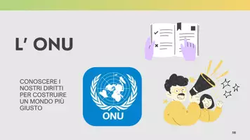 anteprima - Programmi scolastici / Materiali per docenti - Power Point ONU, nascita, funzioni, composizione - Pagina di copertina