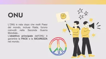 anteprima - Programmi scolastici / Materiali per docenti - Power Point ONU, nascita, funzioni, composizione - Pagina 1