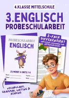Vorschau - Arbeitsblätter - 3.Englisch-Probeschularbeit - 4.Klasse Mittelschule/Gymnasium - Deckblatt