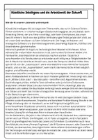 Vorschau - Arbeitsblätter - Künstliche Intelligenz und die Arbeitswelt der Zukunft – Chancen, Risiken und Jobs (Sachtext & Aufgaben mit Lösungen) | Politik Klasse 8–10 - Seite 1
