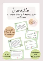 Vorschau - Arbeitsblätter - Sachtexte Wetter& Luft: Leserätsel - Deckblatt