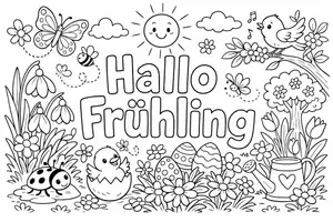 Vorschau - Mal- und Bastelvorlagen - Ausmalbilder zum Frühling - Seite 1