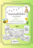 Vorschau - Mal- und Bastelvorlagen - Ausmalbilder zum Frühling - Deckblatt