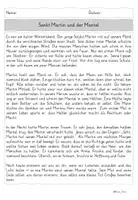 Vorschau - Arbeitsblätter - Lesen üben: Leseverstehen & Leseverständnis St. Martin und Laternenzeit – 3 Texte mit Aufgaben & Lösungen (Klasse 3–4, Sankt Martin) - Seite 2