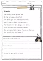 Vorschau - Arbeitsblätter - Sachtext Panda - Seite 1