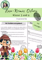 Vorschau - Arbeitsblätter - Lese Krimis Klasse 3 und 4 - Ostern / Textverständnis - Deckblatt
