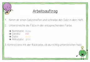 Vorschau - Aufgabenkarten - Freiarbeitsmaterial zu den vier Fällen - Fälle erkennen - Satzstreifen - Seite 2