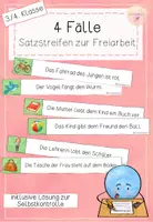 Vorschau - Aufgabenkarten - Freiarbeitsmaterial zu den vier Fällen - Fälle erkennen - Satzstreifen - Deckblatt