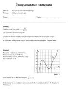 Vorschau - Arbeitsblätter - Kurvenuntersuchung Arbeitsblatt (Mathematik Oberstufe Klasse 11/12) inkl. Lösungen - Seite 1