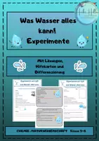 Vorschau - Arbeitsblätter - 💦 Was Wasser alles kann - Experimente mit Lösung und Differenzierung - Deckblatt