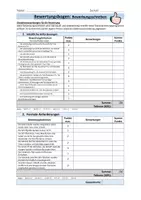 Vorschau - Arbeitsblätter - Anschreiben/Bewerbungsschreiben Bewertungsbogen - Deckblatt