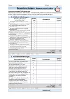 Vorschau - Arbeitsblätter - Anschreiben/Bewerbungsschreiben Bewertungsbogen - Seite 1