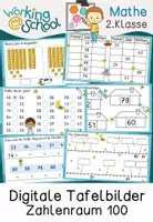 Vorschau - Fördermaterial/Inklusion - Zahlenraum 100 | Digitale Tafelbilder Zahlenraum 100 | Mathematik Klasse 2 - Deckblatt