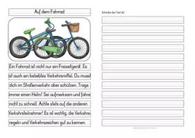 Vorschau - Anderer Materialtyp - Fahrrad Differenzierte Tafel-, Ansage und Abschreibtexte - Seite 2