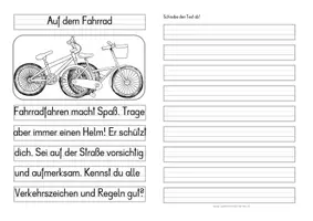 Vorschau - Anderer Materialtyp - Fahrrad Differenzierte Tafel-, Ansage und Abschreibtexte - Seite 3