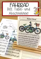 Vorschau - Anderer Materialtyp - Fahrrad Differenzierte Tafel-, Ansage und Abschreibtexte - Deckblatt