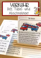 Vorschau - Anderer Materialtyp - Verkehr Differenzierte Tafel-, Ansage und Abschreibtexte - Deckblatt