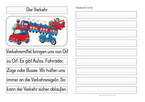 Vorschau - Anderer Materialtyp - Verkehr Differenzierte Tafel-, Ansage und Abschreibtexte - Seite 1
