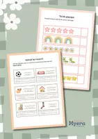 Voorbeeld - Werkbladen, tellen, vormen, schrijven, kleuren, denken - Pagina 1