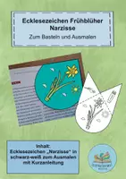 Vorschau - Mal- und Bastelvorlagen - Lesezeichen Ecke Narzisse / Osterglocke zum Basteln und Ausmalen - Deckblatt