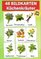 Vorschau - Bildkarten - Kräuter Bildkarten für Kinder – Küchen- & Heilkräuter kennenlernen | Naturpädagogik & Sachunterricht - Deckblatt