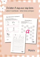 Voorbeeld - Letter A werkboek leren schrijven, herkennen en oefenen - Voorblad
