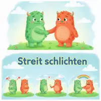 Vorschau - Stundenentwürfe - Streit schlichten mit den Streitmonstern. Arbeitsblatt und Poster. - Seite 1