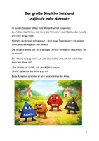 Vorschau - Aufgabenkarten - Adjektiv oder Adverb? Geschichte und Übungskarten - Seite 1