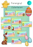 Vorschau - Anderer Materialtyp - Feriengruß Osterferien Grundschule Ostern - Deckblatt