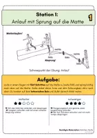 Vorschau - Arbeitsblätter - Hochsprung Fosbury Flop: Stationskarten mit Differenzierung für den Sportunterricht - Seite 1
