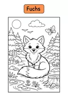 Vorschau - Arbeitsblätter - 🌲 Ausmalbuch Waldtiere – Niedliche Tiere des Waldes entdecken & kreativ gestalten 🦊🐻🐰 - Seite 2