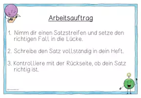 Vorschau - Aufgabenkarten - Freiarbeitsmaterial zu den vier Fällen - Fälle bilden - Satzstreifen - Seite 3