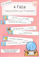 Vorschau - Aufgabenkarten - Freiarbeitsmaterial zu den vier Fällen - Fälle bilden - Satzstreifen - Deckblatt
