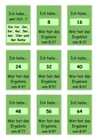 Vorschau - Stationenlernen - 1x1-Kartenspiel – Einfache und erweiterte Reihen des kleinen Einmaleins üben (1-6, 10, + 8) - Seite 1