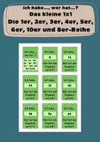 Vorschau - Stationenlernen - 1x1-Kartenspiel – Einfache und erweiterte Reihen des kleinen Einmaleins üben (1-6, 10, + 8) - Deckblatt