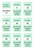 Vorschau - Spiele - Einmaleins spielerisch üben: „Ich habe, wer hat?“ 1x1 - Seite 1