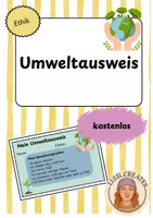 Vorschau - Mal- und Bastelvorlagen - Umweltausweis für den Ethikunterricht - Deckblatt