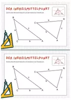 Vorschau - Arbeitsblätter - Inkreismittelpunkt von Dreiecken (Arbeitsblatt) - Deckblatt
