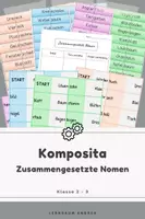 Vorschau - Arbeitsblätter - Komposita | zusammengesetzte Nomen – Wortbildung, Domino, Stationen | Klasse 2-3 - Deckblatt
