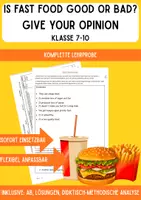 Vorschau - Stundenentwürfe - Is fast food good or bad? Give your opinion - Komplette Lehrprobe/Unterrichtsbesuch - Deckblatt