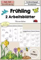 Vorschau - Arbeitsblätter - Frühling Arbeitsblätter Hörverstehen differenziert - DaZ DaF Sprachförderung - Deckblatt