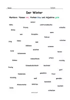 Vorschau - Arbeitsblätter - ❄️Winterliche Wortarten | Wortarten Winter | Wortschatz Winter | Wirtsammlung Winter | Wortarten Übungsblatt Deutsch | DaZ | DaF | 2. & 3. Klasse - Seite 1