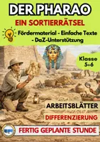 Vorschau - Arbeitsblätter - Pharao im Alten Ägypten – AB3 Sortierrätsel | Fördermaterial & DaZ Klasse 5/6 - Deckblatt