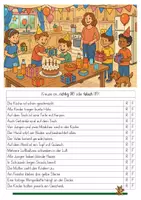 Vorschau - Arbeitsblätter - Lesen/Entscheidungsfragen (differenziert) "Geburtstag" - Seite 1