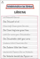Vorschau - Arbeitsblätter - Schüttelsätze Zirkus – Satzbau Deutsch 2. Klasse | Arbeitsblatt mit Lösung - Seite 2