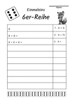 Vorschau - Arbeitsblätter - 6er Reihe Arbeitsblätter Einmaleins / Malaufgaben + in-Sätzchen - Seite 1