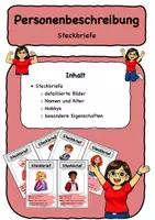 Vorschau - Bildkarten - Steckbriefe zur Personenbeschreibung - Deckblatt