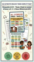 Vorschau - Arbeitsblätter - Mixed Tenses – alle Tempora in einem Paket | Thema: Holidays Abroad - Deckblatt