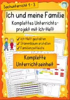 Vorschau - Arbeitsblätter - Ich und meine Familie Grundschule – Ich-Heft, Stammbaum, Zeitleiste, Verwandtschaft - Deckblatt